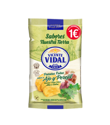 Patatas sabor ajo perejil 100 g (12 ud) Vicente Vidal