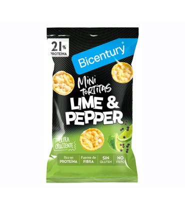 Mini Tortitas Protein Lime & Pepper 60 g (10 ud) Bicentury