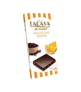 Tableta Chocolate Negro con Naranja 100 g (20 ud) Lacasa