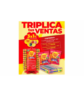 Pack Chupa Chups Rueda 3 x 1€ + 2 bolsas + Mentos Fruta